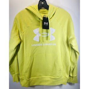 NWT Women’s UA Rival Fleece Big Logo Sweatshirt Size S. Fluorescent Yellow/Green